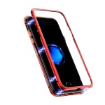 Μαγνητική Θήκη Detachable Metal Frame με Πίσω Όψη από Tempered Glass για iPhone 7/8 - Χρώμα: Κόκκινη