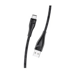 USAMS US-SJ398 U41 Καλώδιο Φόρτισης 2m Type-C Braided Data Charging Cable - Χρώμα: Μαύρο