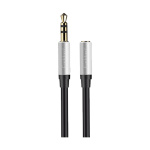 Earldom ET-AUX34 Καλώδιο Επέκτασης Female to Male Audio Jack 3.5 AUX 1μ - Χρώμα: Ασημί -Μαύρο