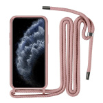 OEM Back Cover Σιλικόνης με Λουράκι για Apple 12 Pro Max - Ρόζ