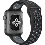 Softband Λουράκι Σιλικόνης Μαύρο/Γκρι (Apple Watch 42/44/45mm) - Image 2