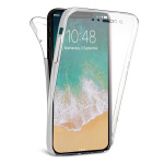 Θήκη Σιλικόνης Μπρος/Πίσω για iPhone X/XS - Διάφανη