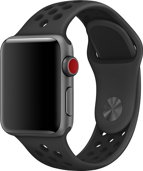 Softband Λουράκι Σιλικόνης Μαύρο (Apple Watch 42/44/45mm) - Image 1