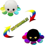 Λούτρινο Χταπόδι που αλλάζει διάθεση - Reversible Octopus 12εκ Μαύρο-Άσπρο