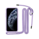 Θήκη Σιλικόνης Back Cover Με Λουράκι για Apple iPhone 11 - Λιλά