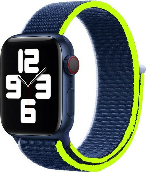 Λουράκι Υφασμάτινο Loop Type Sport για Apple Watch Series 42 / 44 / 45mm – Dark Blue - Image 1