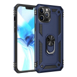 OEM iPhone 13 Pro Max Hybrid Shockproof Armor Case 360 Degree Metal Rotating Ring Car Mount Holder - Μπλέ