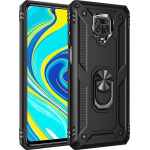 Θήκη Motomo Tough Armor With Ring για Xiaomi Redmi Note 9 Pro - Μαύρο