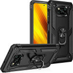 Θήκη Motomo Tough Armor With Ring για Xiaomi Poco X3 - Μαύρο
