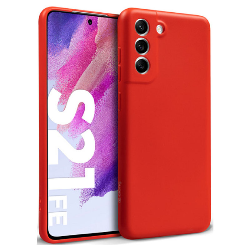 OEM Θήκη Σιλικόνης Matt Για Samsung Galaxy S21 FE - Κόκκινο - Image 1
