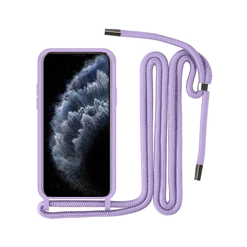 Θήκη Σιλικόνης Back Cover Με Λουράκι για Apple iPhone 13 Pro Max - Λιλά - Image 1