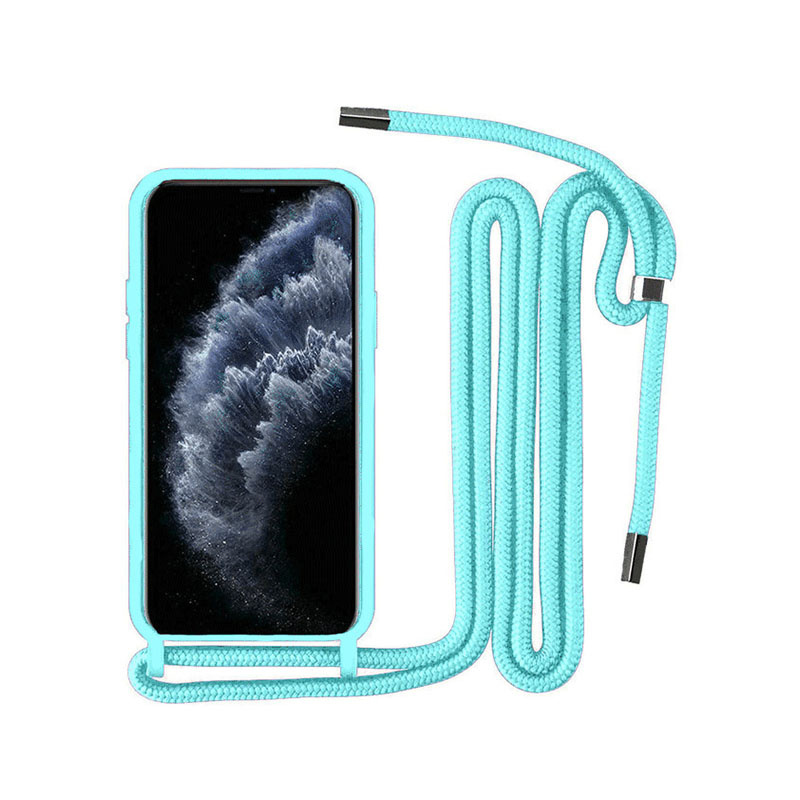 Θήκη Σιλικόνης Back Cover Με Λουράκι για Apple iPhone 11 Pro - Γαλάζιο - Image 1