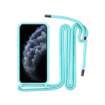 Θήκη Σιλικόνης Back Cover Με Λουράκι για Samsung Galaxy A12 - Γαλάζιο