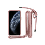 Θήκη Σιλικόνης Back Cover Με Λουράκι για Apple iPhone 11 Pro Max - Ροζ