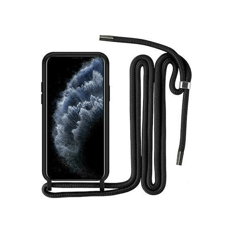 Θήκη Σιλικόνης Back Cover Με Λουράκι για Samsung Galaxy A32 4G - Μαύρο - Image 1