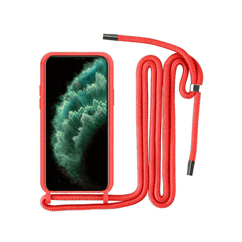 Θήκη Σιλικόνης Back Cover Με Λουράκι για Xiaomi Redmi 9A/9i/9AT - Κόκκινο - Image 1
