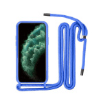 Θήκη Σιλικόνης Back Cover με Λουράκι για Apple iPhone 11 - Μπλε