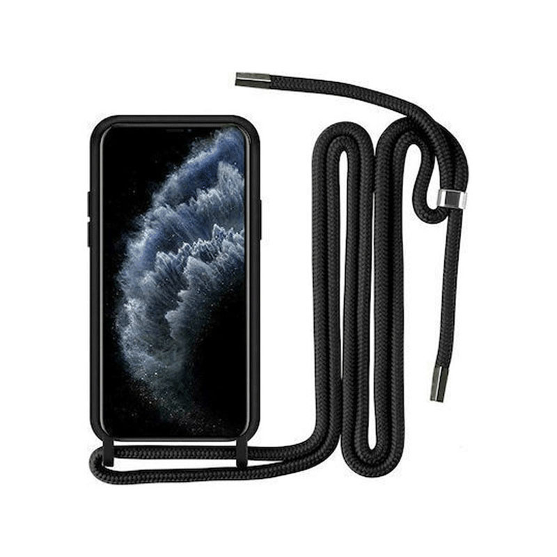Θήκη Σιλικόνης Back Cover με Λουράκι για Xiaomi Redmi Note 11 5G/Poco M4 Pro 5G/Redmi Note 11T 5G - Μαύρο - Image 1