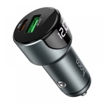 HOCO Car Charger USB QC3.0 + PD20W LED Light Road Z42 Metal Grey