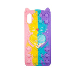 OEM Θήκη Σιλικόνης με αυτάκια Colorful Bubbles για Xiaomi Redmi 9A/9i/9AT- Σχέδιο: Πολυχρώμη Καρδούλα Κοραλί - Μωβ
