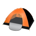 Σκηνή Camping 4 ατόμων Καλοκαιρινή 200x200x135cm Πορτοκαλί - Μαύρη