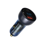 Baseus car charger USB / USB Type C 65 W 5 A SCP Quick Charge 4.0+ Power Delivery 3.0 LCD display gray (TZCCKX-0G) - Image 2