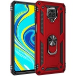 Θήκη Motomo Tough Armor With Ring για Xiaomi Redmi Note 9 Pro - Κόκκινο