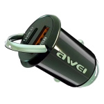 AWEI Φορτιστής Αυτοκινήτου C-708, USB + Type-C 45W Μαύρος | AW-C-708