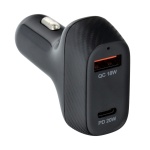 Car charger QWE CARBON Type C 3.0 PD20W + USB QC3.0 18W 3A CC271-1C1A black (Total 38W) - Image 2