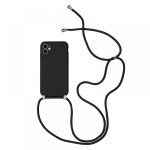 Colored Silicone Cord Case με Κορδόνι Back Cover (iPhone 11) black