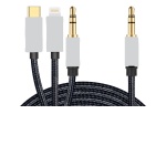 Καλώδιο 1.2m ET-AUX09 Earldom Hifi 3 In 1 Aux- Μαύρο