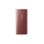 OEM Θήκη Clear View Stand Cover για Xiaomi MI A3 - Χρυσό-Ροζ