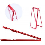 Μαγνητική Θήκη Detachable Metal Frame με Πίσω Όψη από Tempered Glass για iPhone XS MAX - Χρώμα: Κόκκινη