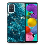 Marble Blue - Samsung A71 θήκη+ Δώρο Ring Holder