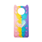 OEM Θήκη Σιλικόνης με αυτάκια Colorful Bubbles για Xiaomi Poco X3 - Σχέδιο: Πολυχρώμη Καρδούλα - Kοραλί - Μωβ