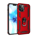 OEM iPhone 13 Pro Max Hybrid Shockproof Armor Case 360 Degree Metal Rotating Ring Car Mount Holder - Κοκκίνο