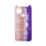 OEM Θήκη Σιλικόνης με αυτάκια Colorful Bubbles για Xiaomi Redmi 9C - Σχέδιο: Πολυχρώμη Καρδούλα - Ροζ - Μωβ
