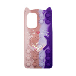OEM Θήκη Σιλικόνης με αυτάκια Colorful Bubbles για Xiaomi Poco F3 - Σχέδιο: Πολυχρώμη Καρδούλα - Ροζ - Μωβ