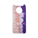 OEM Θήκη Σιλικόνης με αυτάκια Colorful Bubbles για Xiaomi Poco X3 - Σχέδιο: Πολυχρώμη Καρδούλα - Ροζ - Μωβ