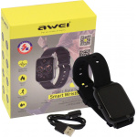 AWEI H6 – Heart Rate Smart Watch Sport Modes IPX67 Waterproof-Μαυρο