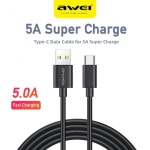 AWEI CL-110T Καλώδιο Super Fast 5A USB Type C 1.0 m Μαύρο