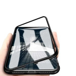 Μαγνητική Θήκη Detachable Metal Frame με Πίσω Όψη από Tempered Glass για iPhone XS MAX - Χρώμα: Μαύρο