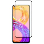 Full Glue Tempered Glass Black 9H για Realme 8 Μαύρο