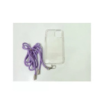 OEM Silicone Θήκη για Apple iPhone 13 Mini - Διάφανη Με Μωβ Ριγέ Λουράκι