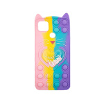 OEM Θήκη Σιλικόνης με αυτάκια Colorful Bubbles για Xiaomi Redmi 9C - Σχέδιο: Πολυχρώμη Καρδούλα - Κοραλί - Μωβ
